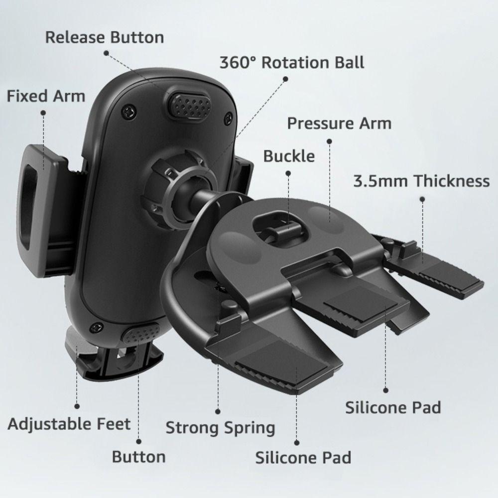 Universal In Car Mobile Phone 360 Degree Rotation Car Phone Holder CD Slot Car Phone Mount