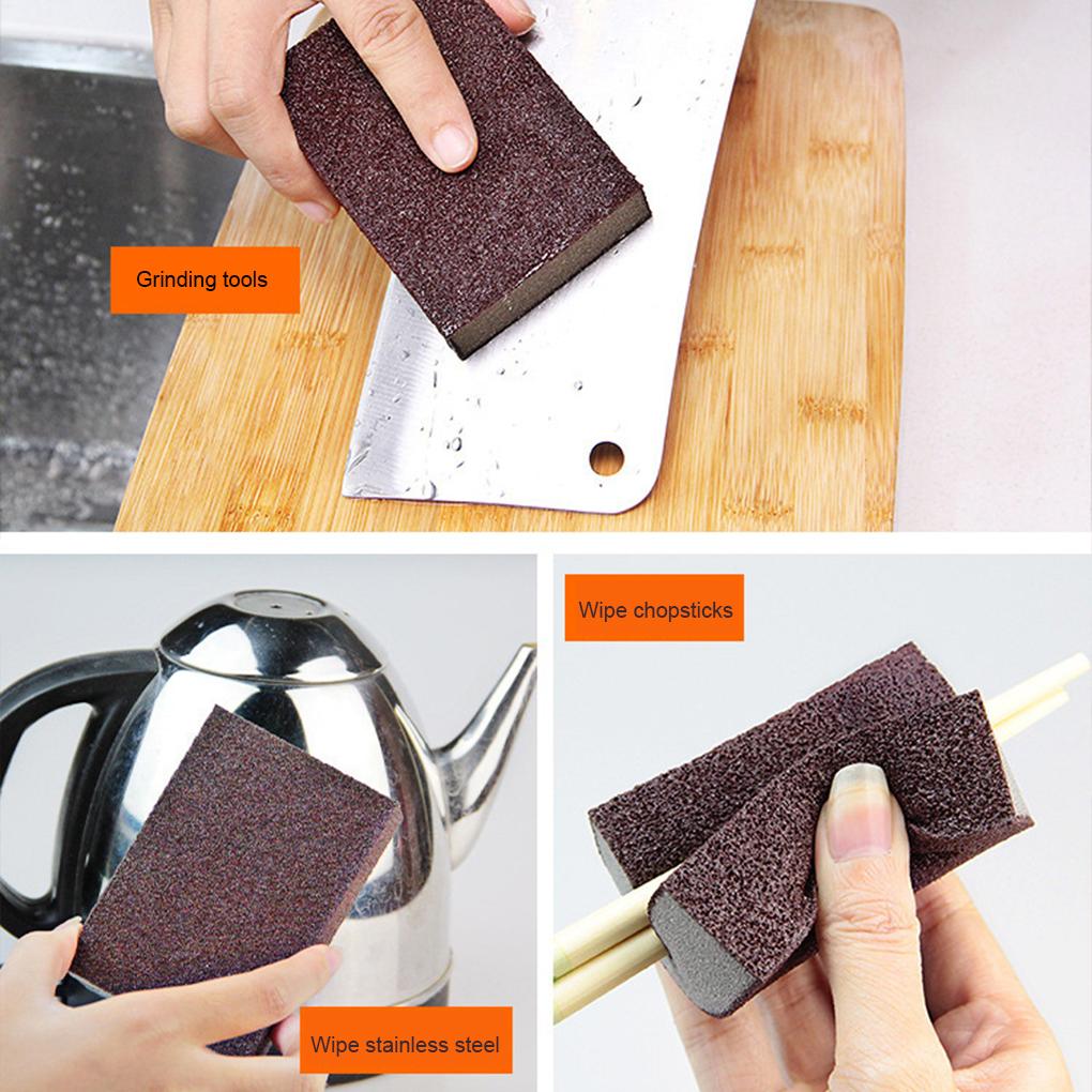 10 kusů čisticí drhnoucí houbičky na odstraňování rzi, drhnoucí houbičky pro domácnost, odvápňovací čisticí houbičky, smirkové kuchyňské nástroje