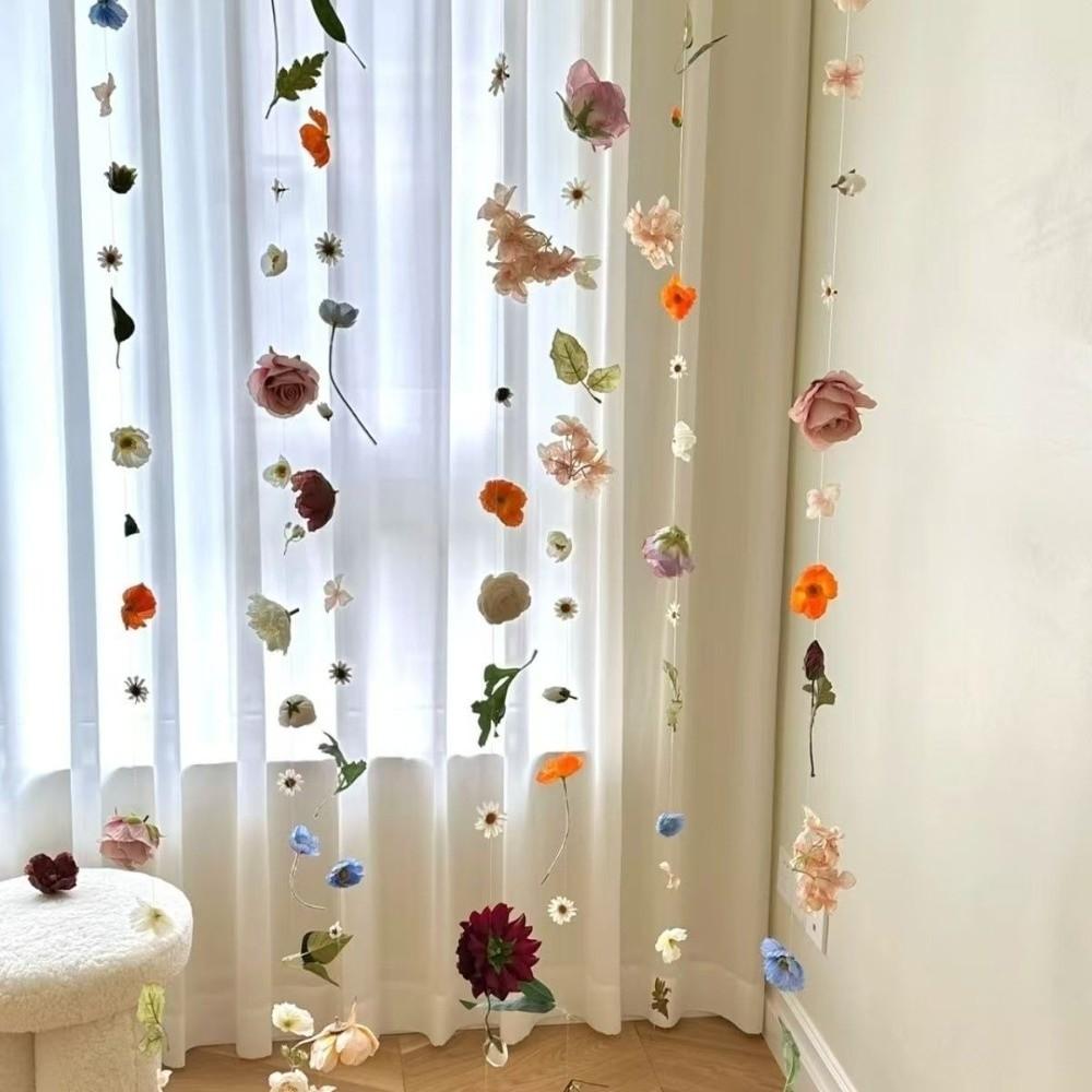 Bohemian Style Artificial Floating Flower Curtain Romantic Simulated Flower Silk Flower Curtain DIY Material Pack Realistic
