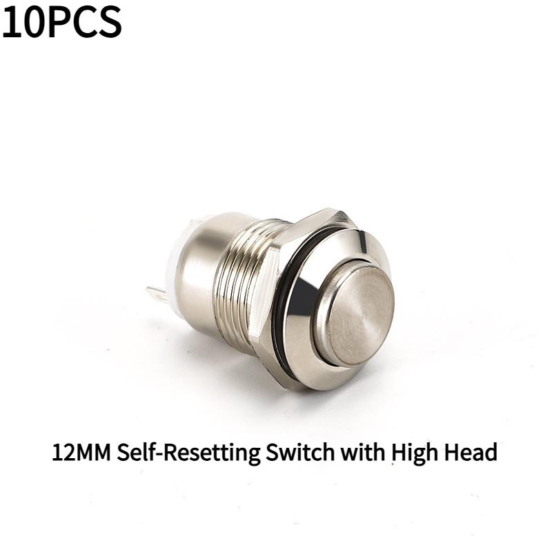 10PCS 12MM metal button switch self-reset no light jog start power switch jog button switch