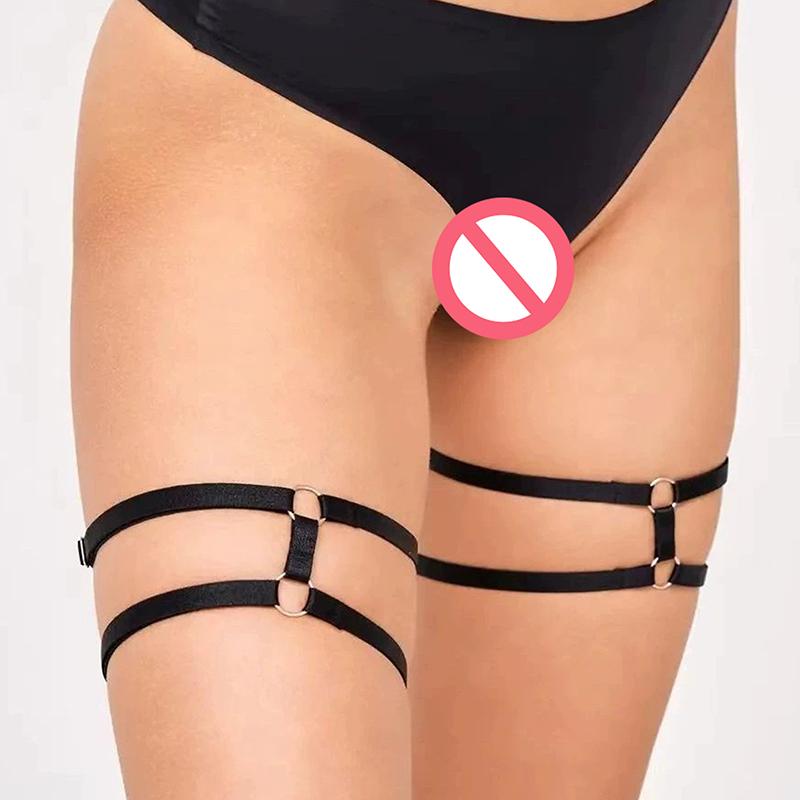 Sexy Schleife Oberschenkel Bein Gurt Strumpfhalter, Verstellbares Gothic Hüftgeschirr für Halloween Valentinstag Kostüm