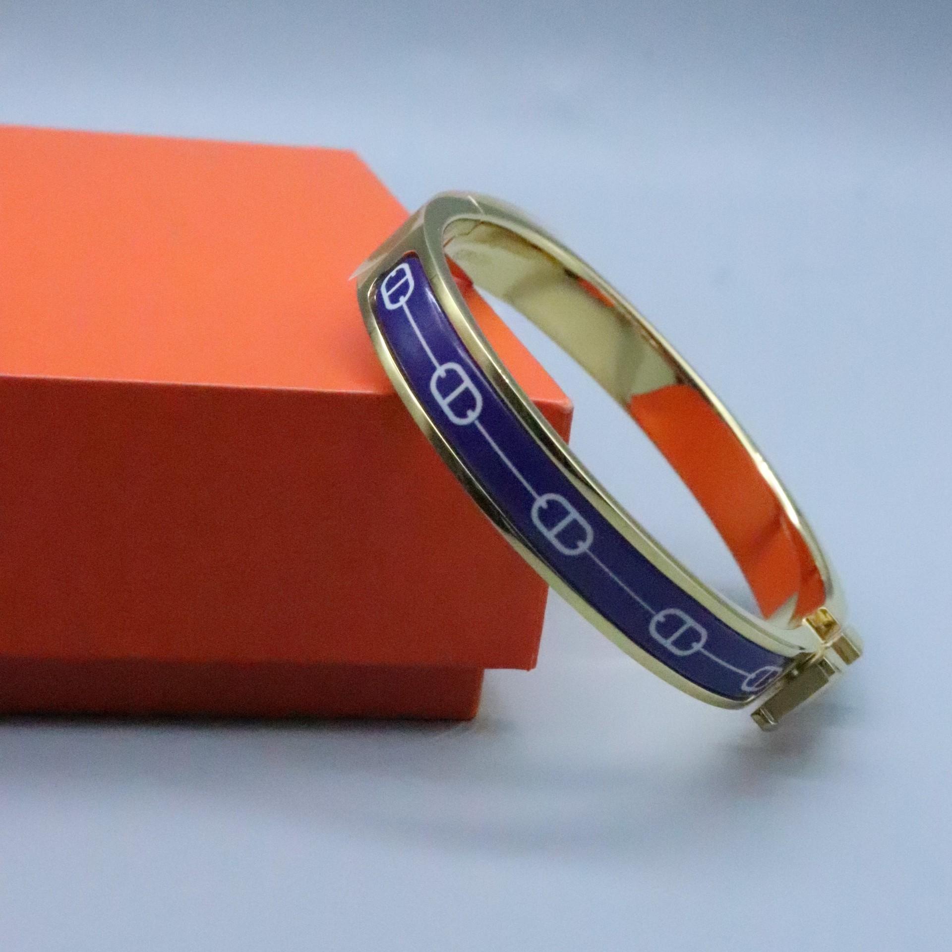 Эмалированный браслет H Классический Высокое качество Size 17, rose gold