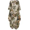 New Large-size Women's Clothing Cotton and Linen Printed National Style Retro Pullover Loose Round Neck Japanese and Korean Dress