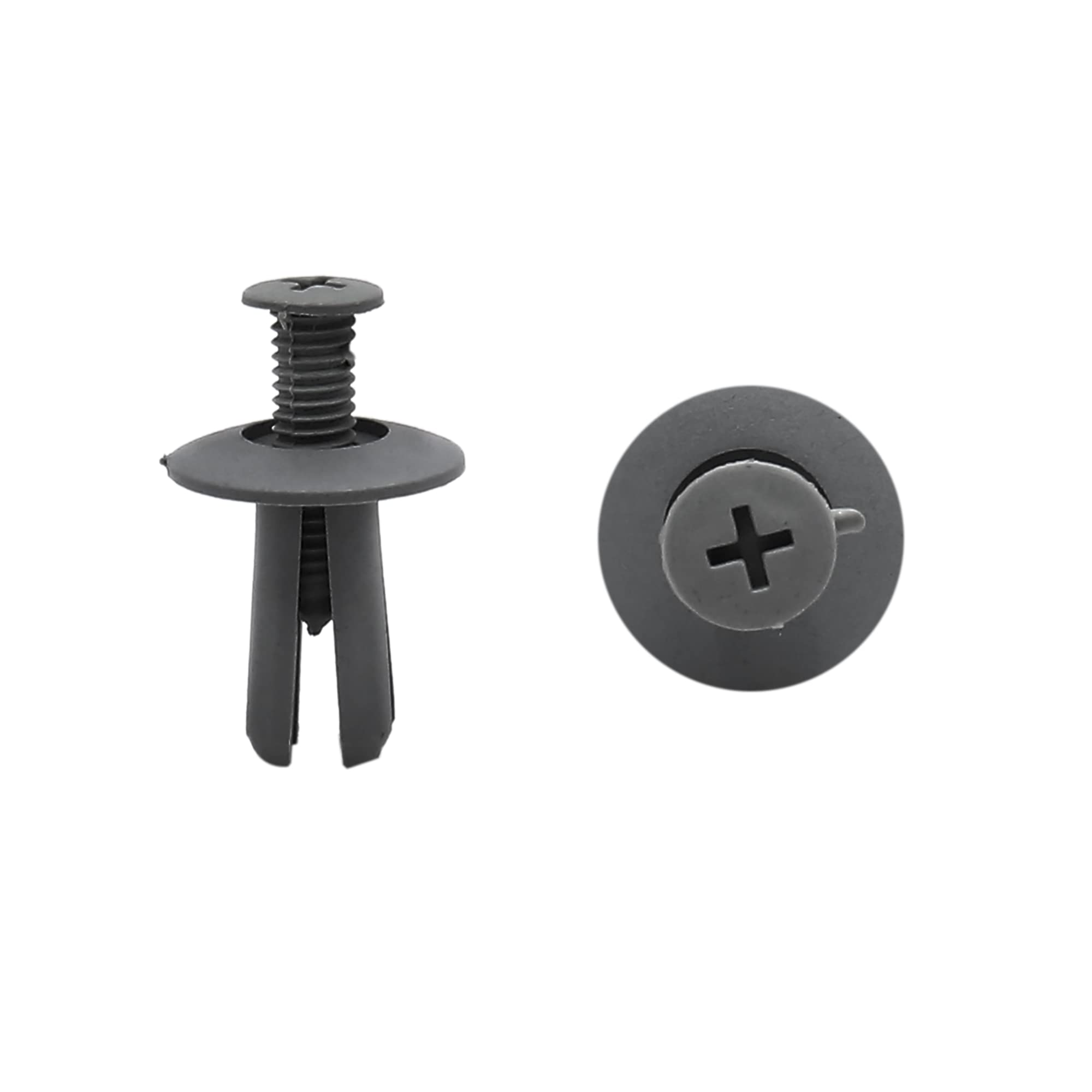 uxcell Clip Khaki Gray Plastic 8mm Hole Diameter Automotive Door 20x24mm