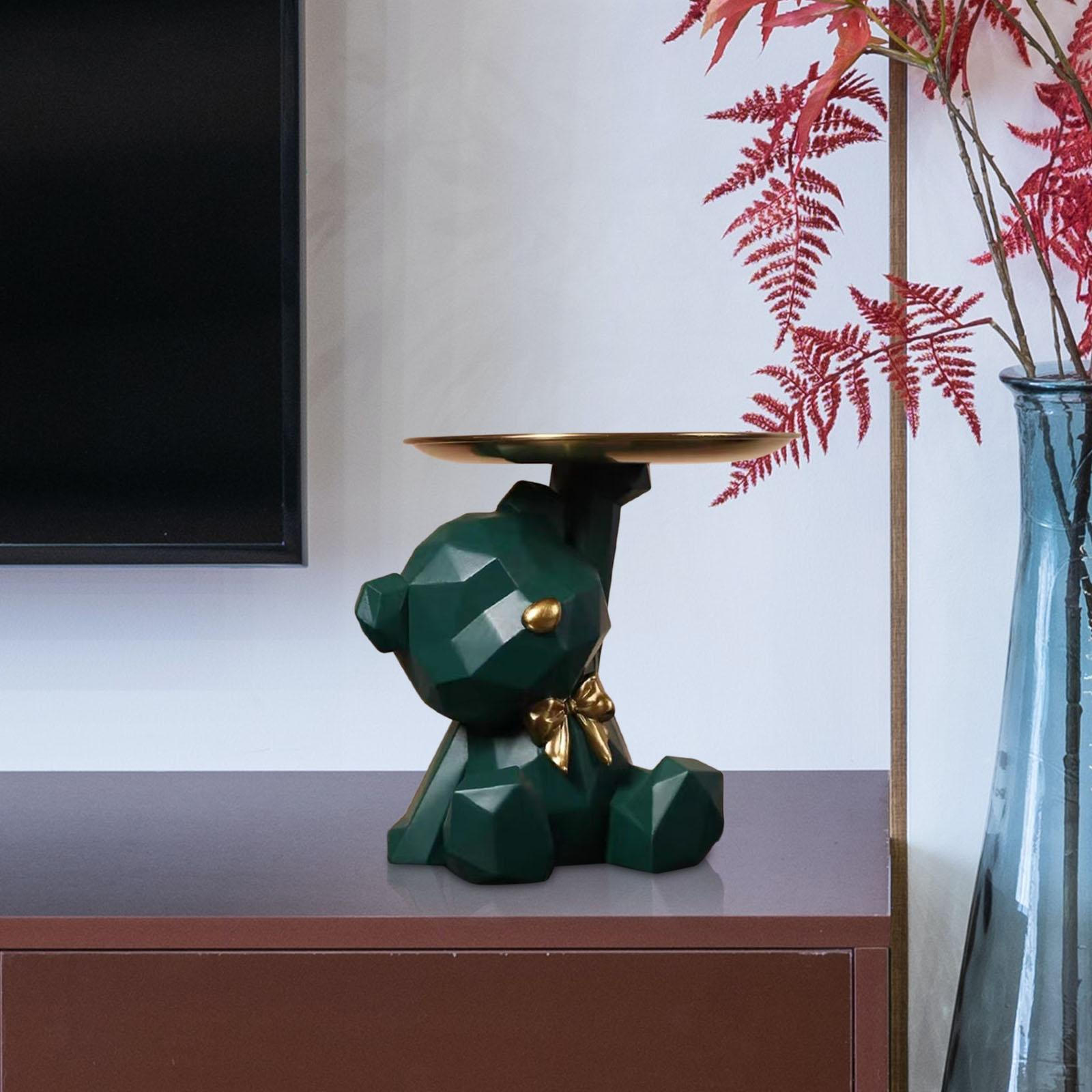 

Очаровательная фигурка медведя, держатель ключей, лоток для организации дома и офиса темно-зеленого