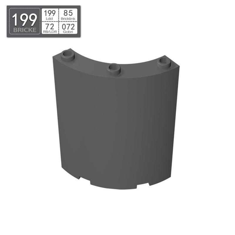 BRICKE Guest Brick Building Blocks: 4x4x6 Curved Wall Panel, Compatible with Lego 30562/46361 Small Particle Blocks