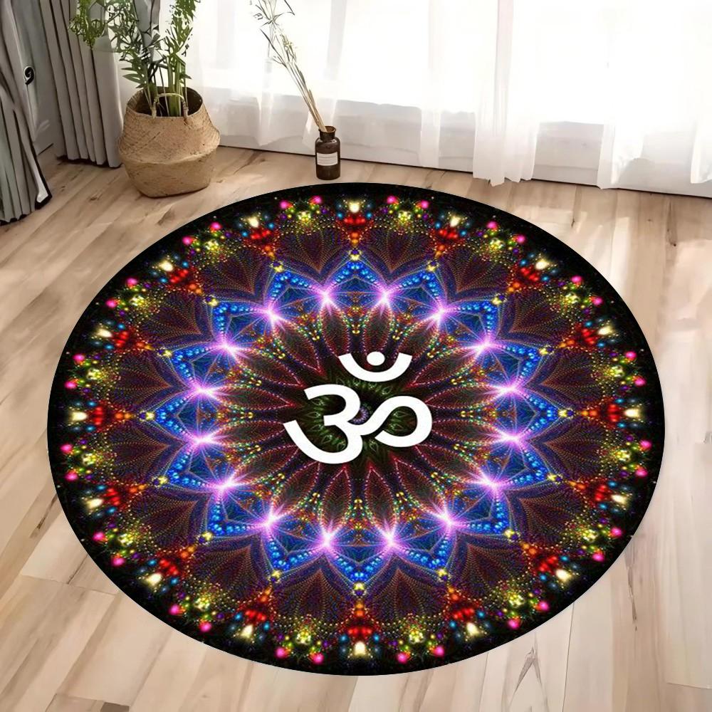 Vintage Bohemian Ethnic Style Circular Printed Carpet Carpets for Living Room Washroom Floor Mat Small Rugs for Bedroom