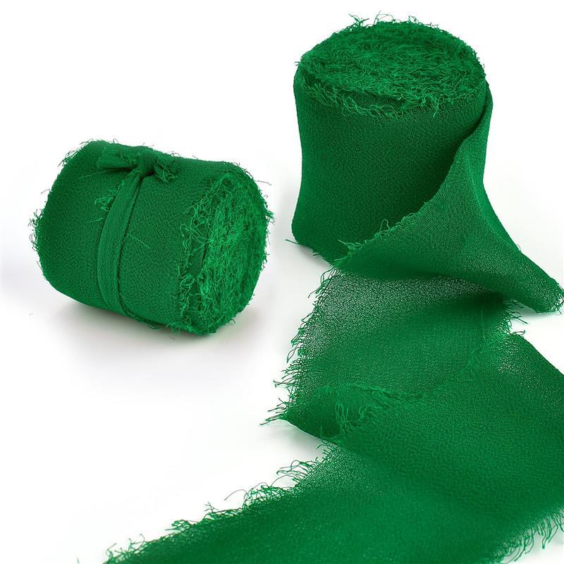 5M Handgefertigtes Ausgefranstes Satin Chiffon Seidenband Für Hochzeitseinladung Verpackung Sträuße Geburtstagsfeier Dekorationen Geschenke