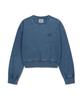 Malittepeulangsowajeobeo W Klassisches Logo Kleidungsstückgefärbtes Crop Sweatshirt Blau