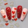 Herz Nagel Aufkleber 3D Rot Rosa Golden Liebe Design Nagel Aufkleber Klebstoff Valentinstag Süße Nagel Maniküre Slider