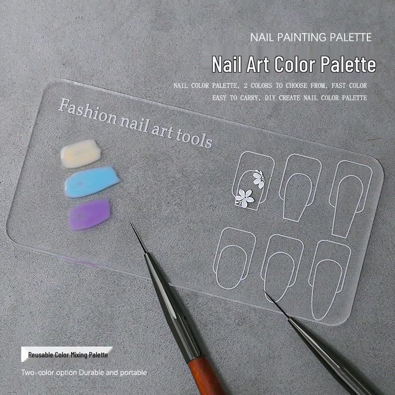 Wiederverwendbare transparente Nagellack-Palette für Anfänger - Handbemaltes Übungswerkzeug zum Malen, Blooming, Zeichnen von Blumen