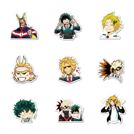 50Pcs Decals Anime My Hero Academia Printing Luggage Decoration Waterproof Cartoon Removable DIY Stickers for Laptop