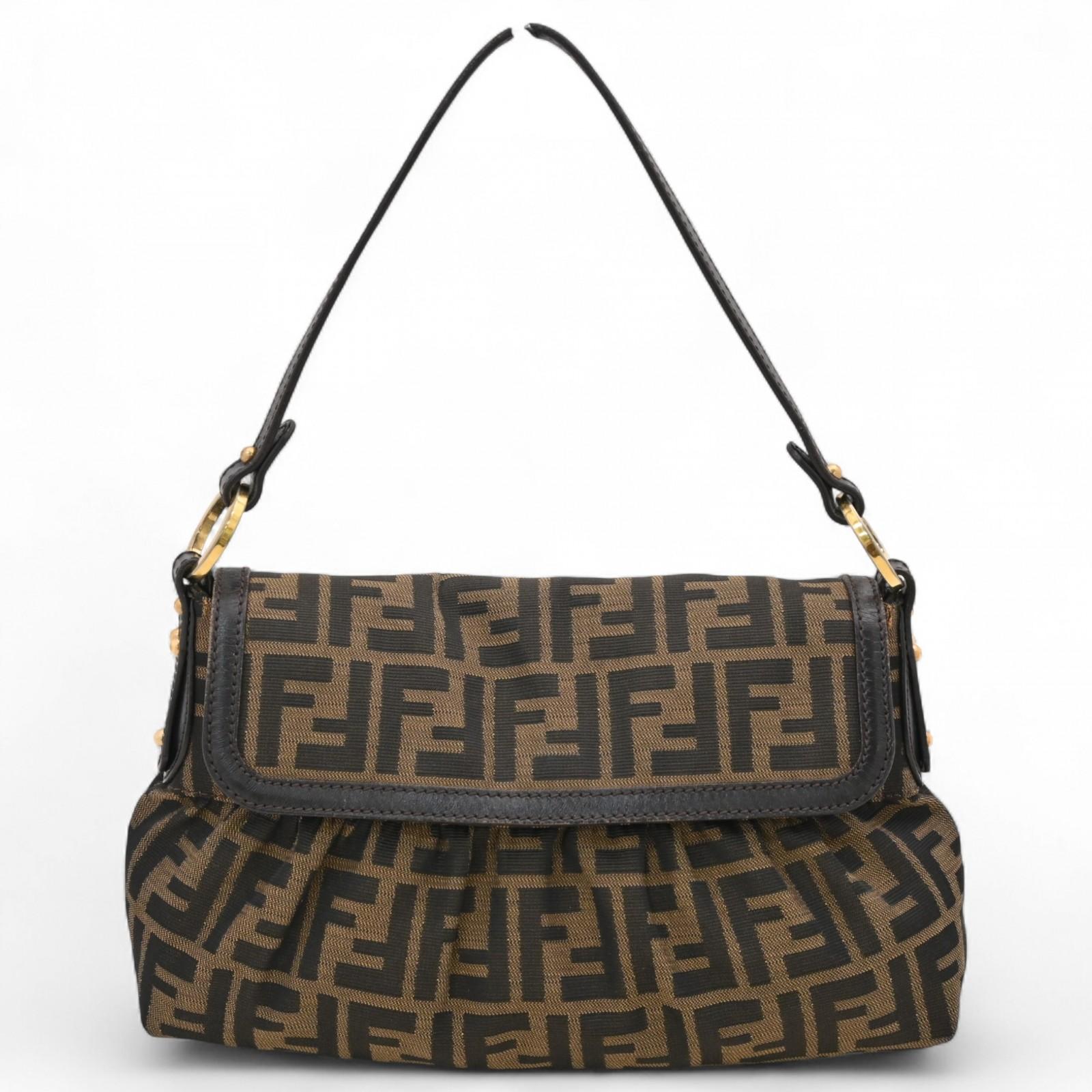 

Auth FENDI Zucca Chef Shoulder Bag Canvas Leather Brown Vintage Women’s fe7744cc