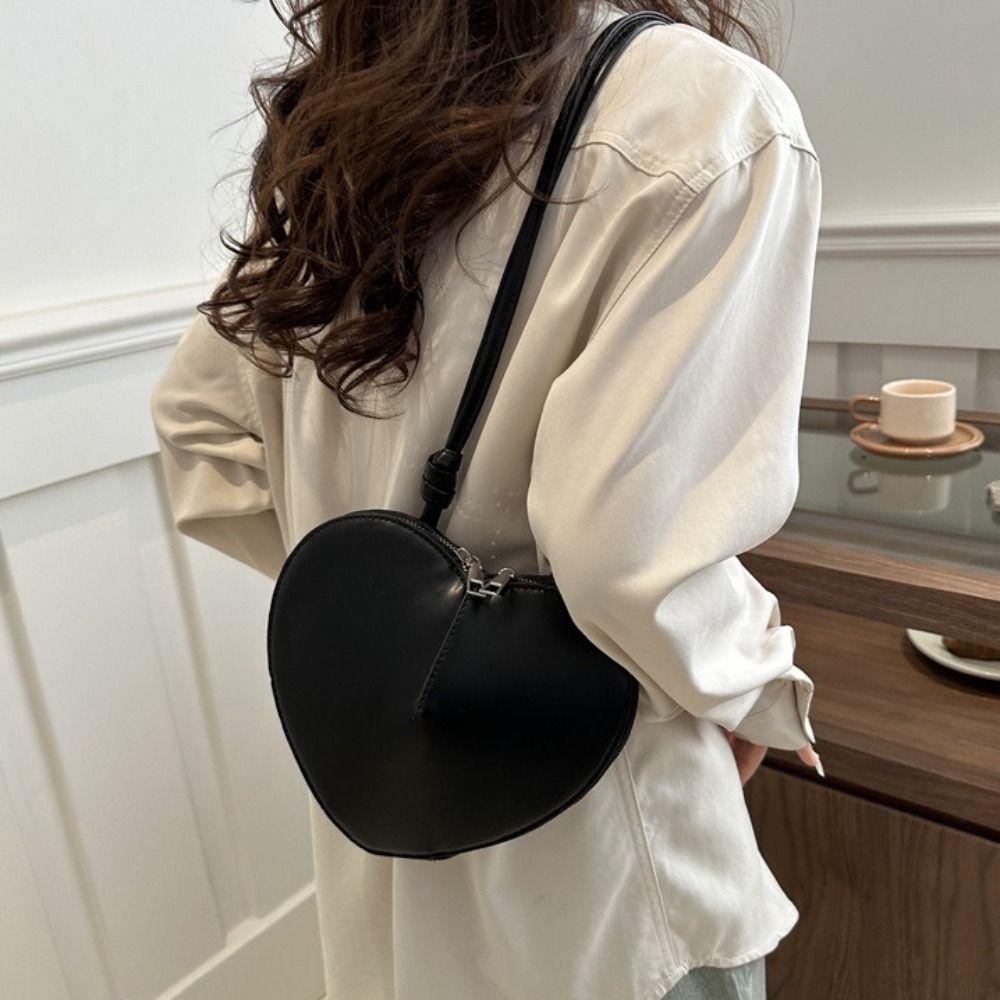 PU Leather Heart Bag Multi-Functional Versatile Design Crossbody Bag Fashionable Style Unique Design Shoulder Messenger Bag