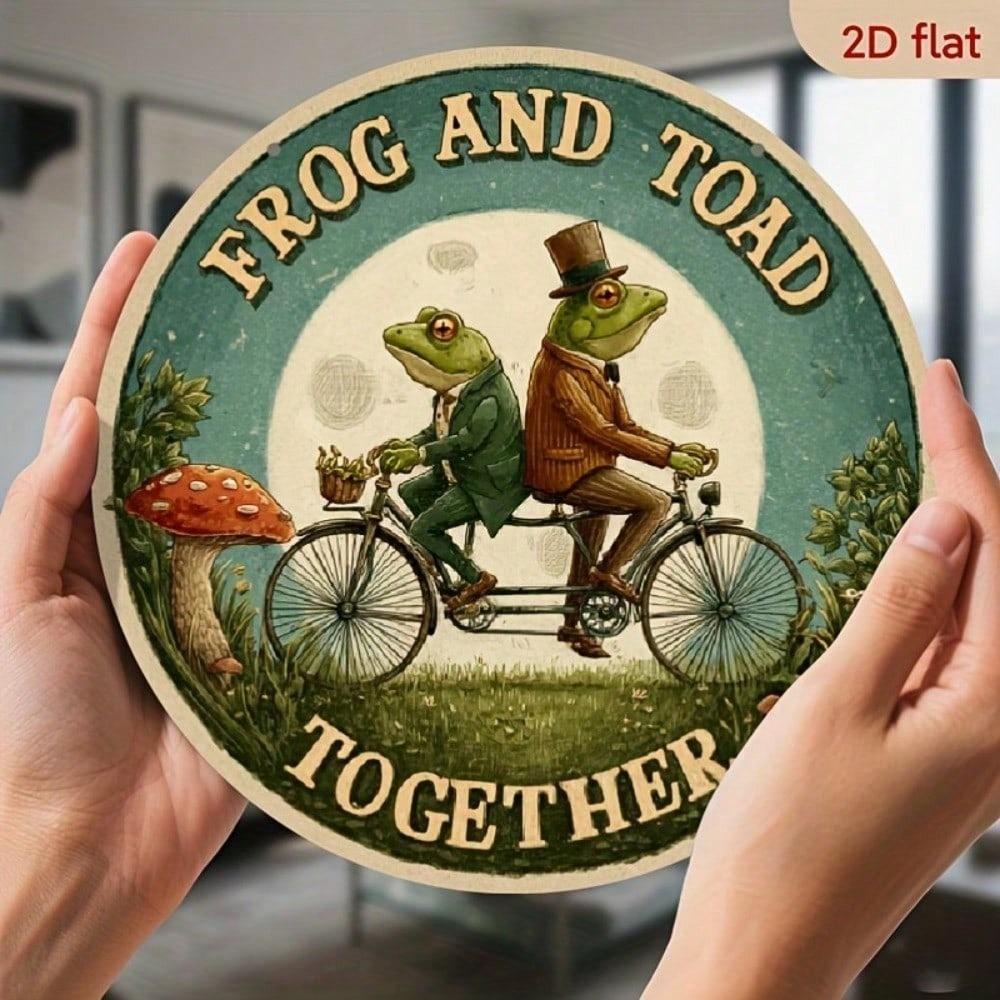 Vintage 8x8 Inch Metal Tin Sign Retro Frogs Toads Wall Art Home Bar Cafe Decor Aluminum Flat