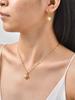 18K Gold Platinierter Edelstahl Herz Schmuckset für Damen Mädchen, Liebesherz Anhänger Halskette Creolen Wasserdicht