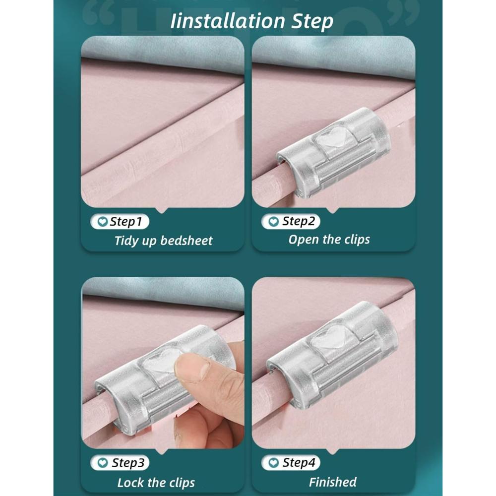 20/40 PCS Bed Sheet Clips Non Slip Adjustable Mattress Fasteners Strong Grip Duvet Holder Universal Bedding Clips Home Hotel