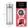 HEENOOR Double Wall Glass Water Bottle
