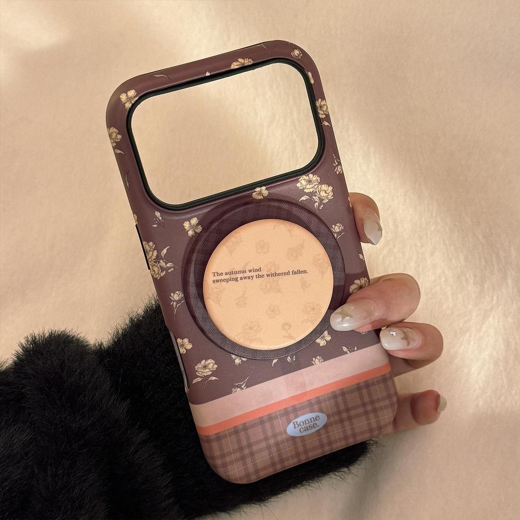 Retro Blommigt Ställ Telefonfodral för iPhone 17 och iPhone 17 Pro Max