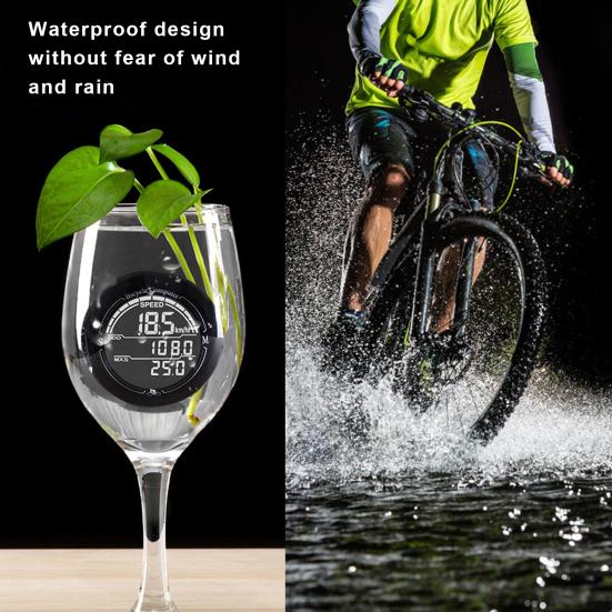 Bicycle Speedometer Wireless Odometer Large Screen Design Easy To Read IP67 Waterproof Easy To Install Magnetic Bike Computer