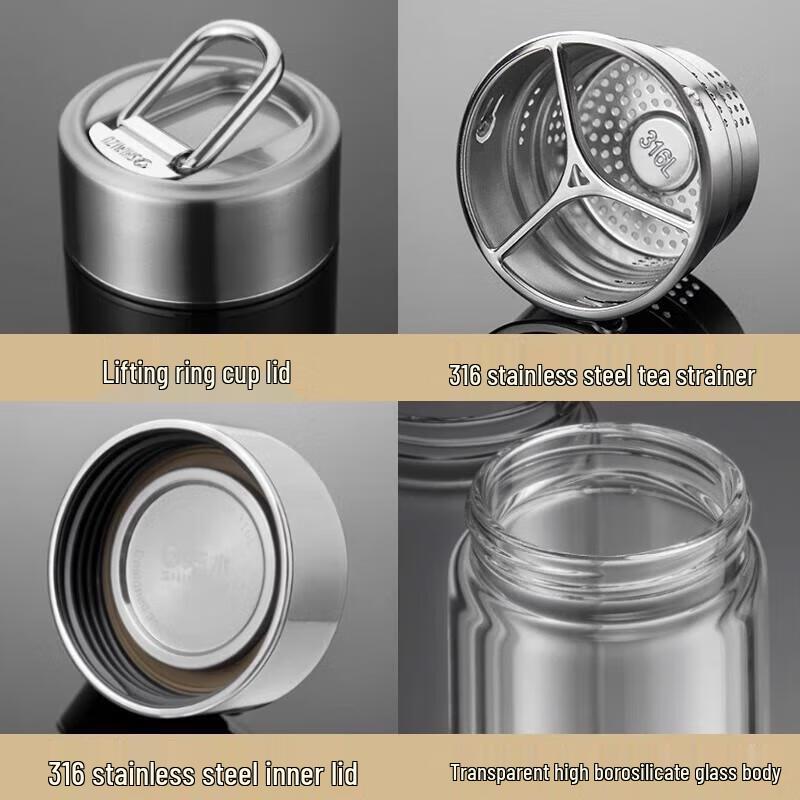 Double-Layer Glass Tea Infuser Bottle