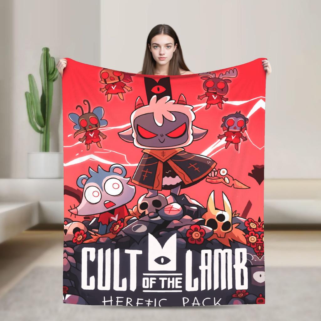 Cult of the Lamb Warm Soft Blankets Picnic Plush Throw Blanket Fashion Home Decor Flannel Bedspread Sofa Bed Cover