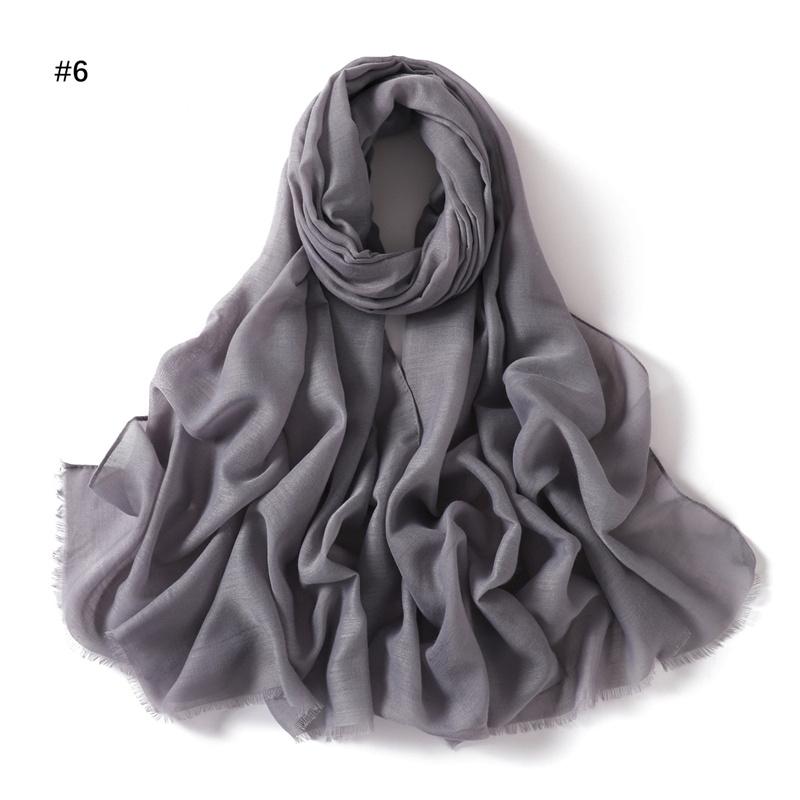 New Fashion Women Ramadan Muslim Hijab Cotton and Linen Soft Autumn and Winter Solid Color Islam Scarf Headscarf Shawl