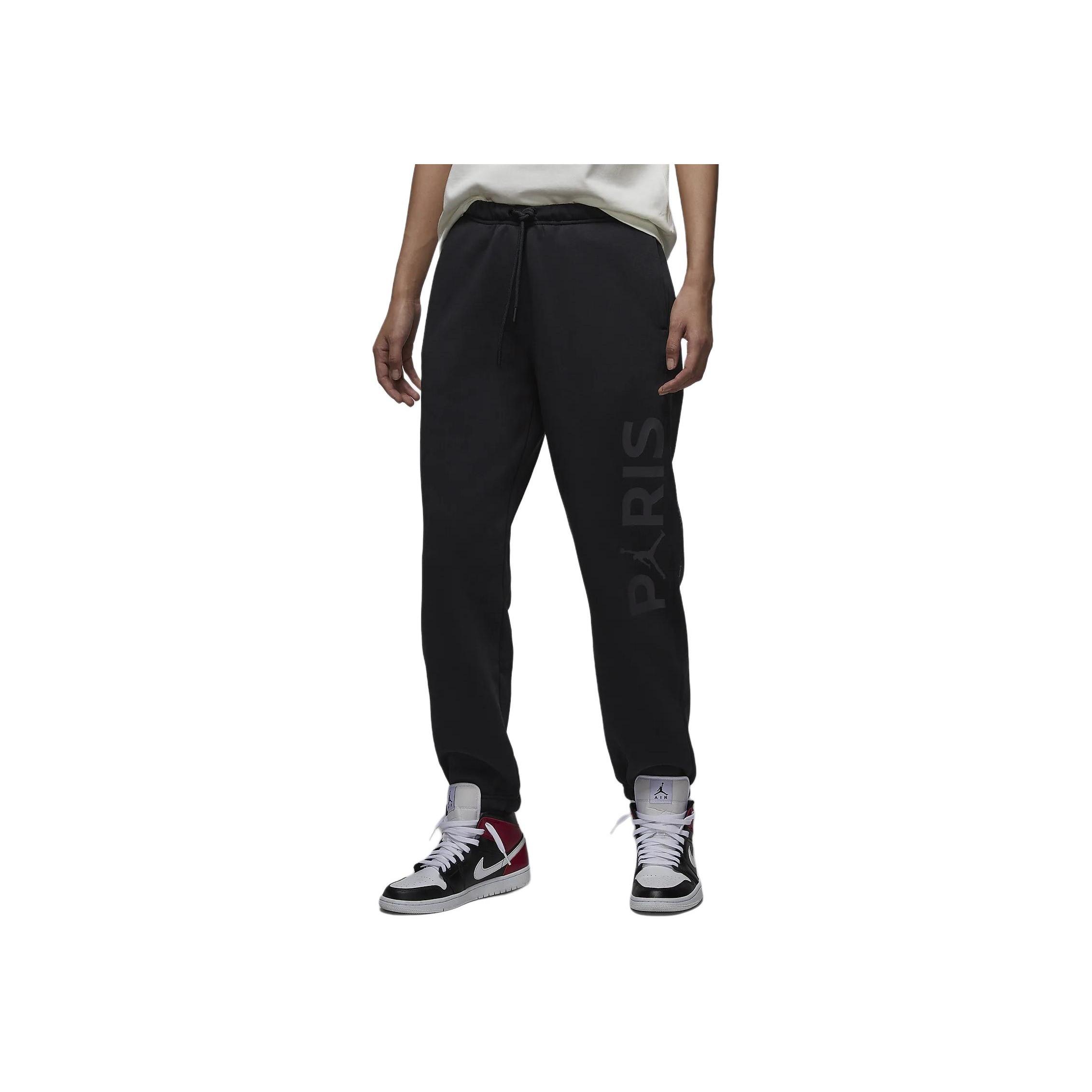 

Jordan Брюки женские из флиса Brooklyn Paris Saint-Germain, однотонные, удобные, трикотажные, флисовые, серо-черные FV7765-045 S