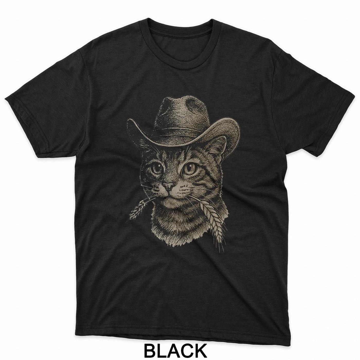 Funny Cat Cowboy Western Country T-Shirt 3XL