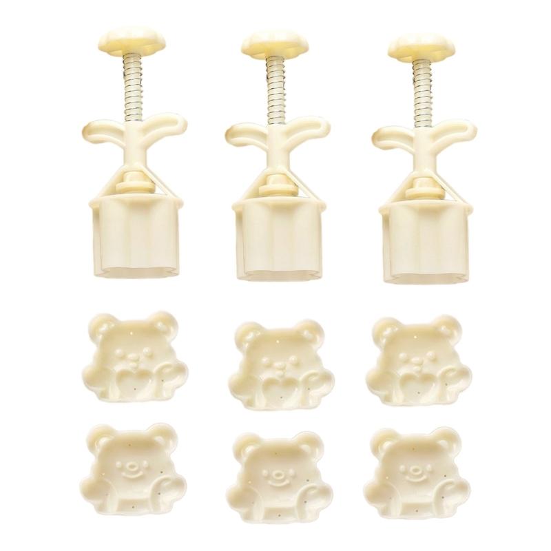 

Green Bean Cake Molds Baking Molds Dessert Shaping Tool Bear Shape Stamping Molds Dessert Press Tool ABS Texture 1