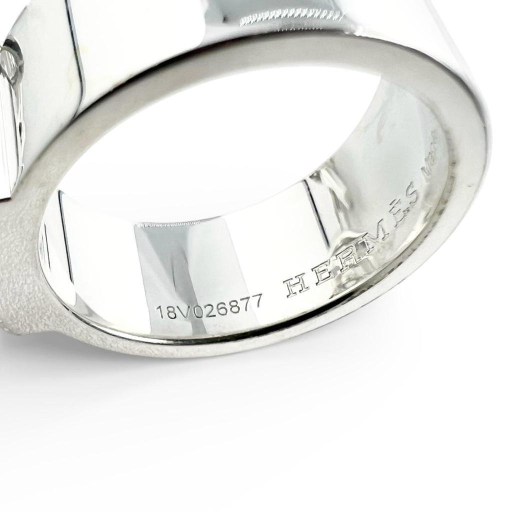 Great HERMES Ring Alpha Kelly Double Ring Silver AG925 Women Used