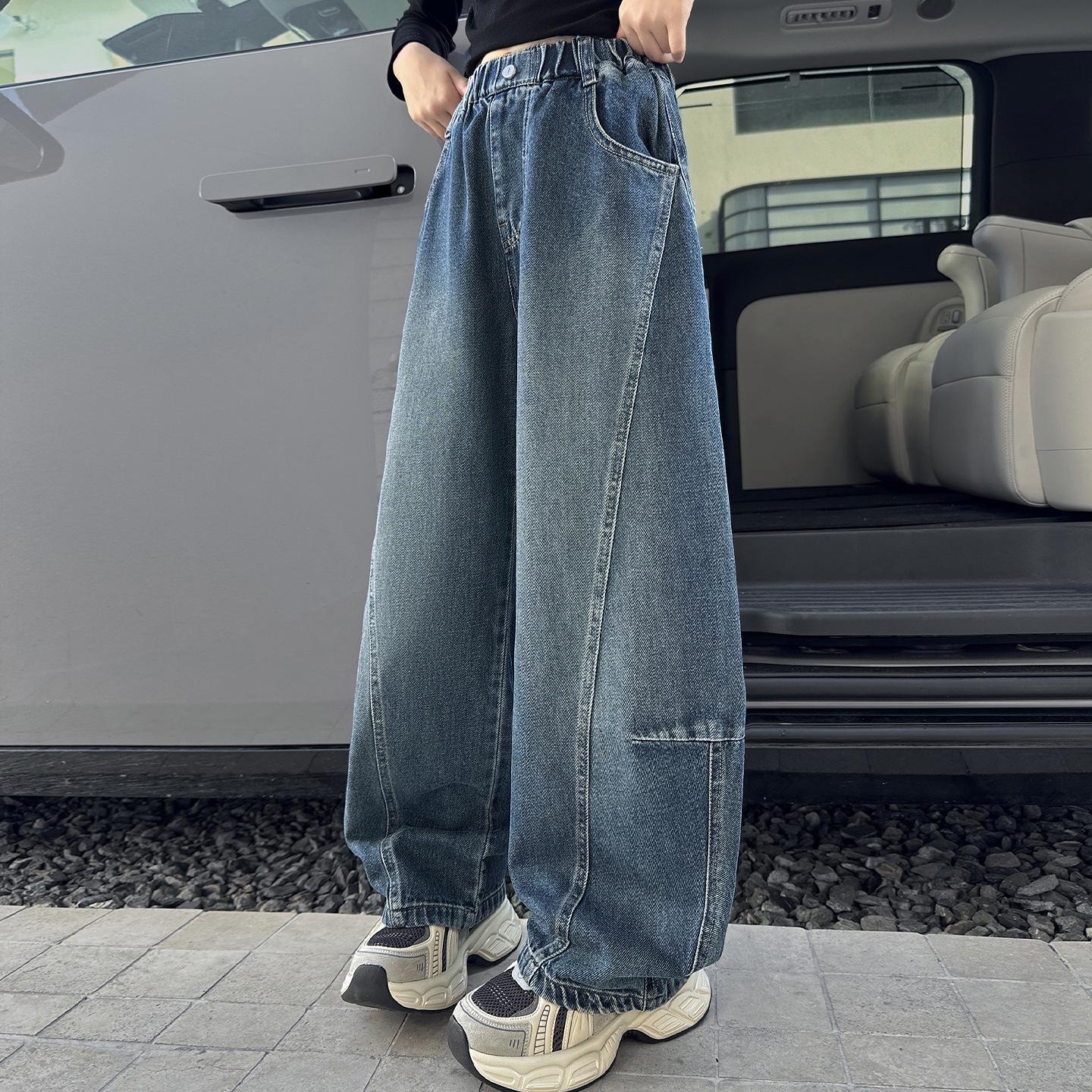 

Big Girls 2025 Wide-Leg Denim Pants - Autumn Casual Style 170 cm