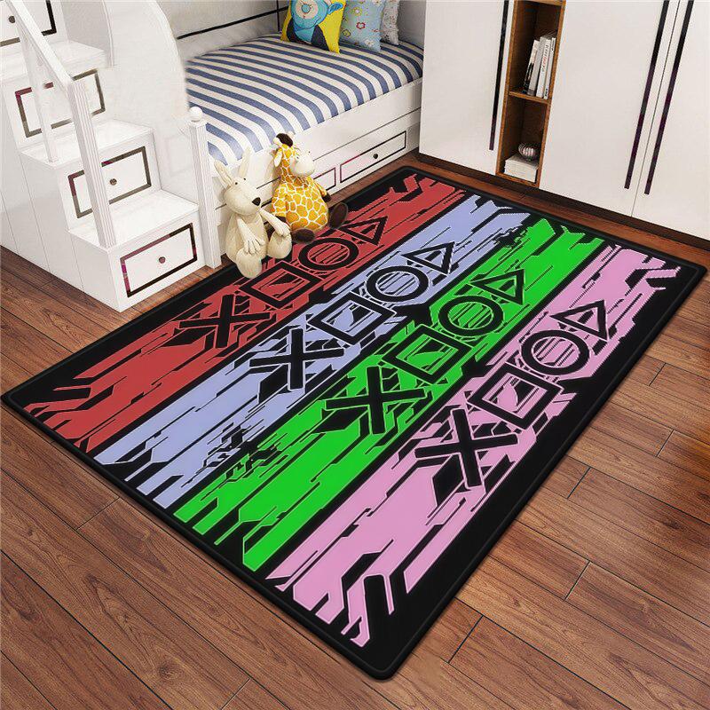 Gaming Esports Geometric Controller Pattern Carpet Mat for Boys Bedroom Gaming  large rug for Living Room Home Decoration Rug