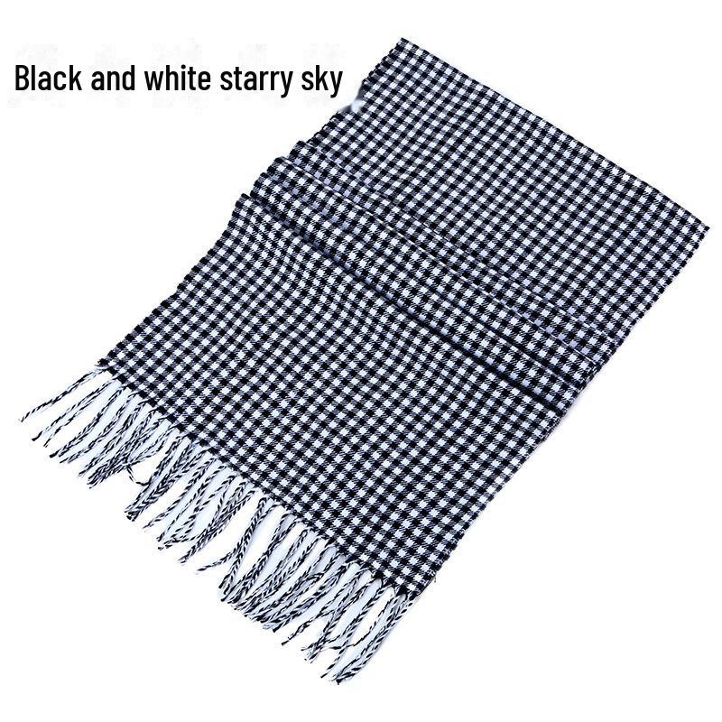 Winter Men's and Women's Thick Plaid Imitation Cashmere Scarf