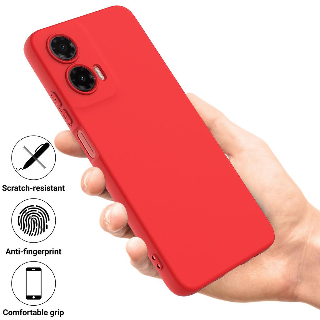 For Motorola Moto G35 5G Case Liquid Silicone Anti-Scratch Phone Cover with Hand Strap