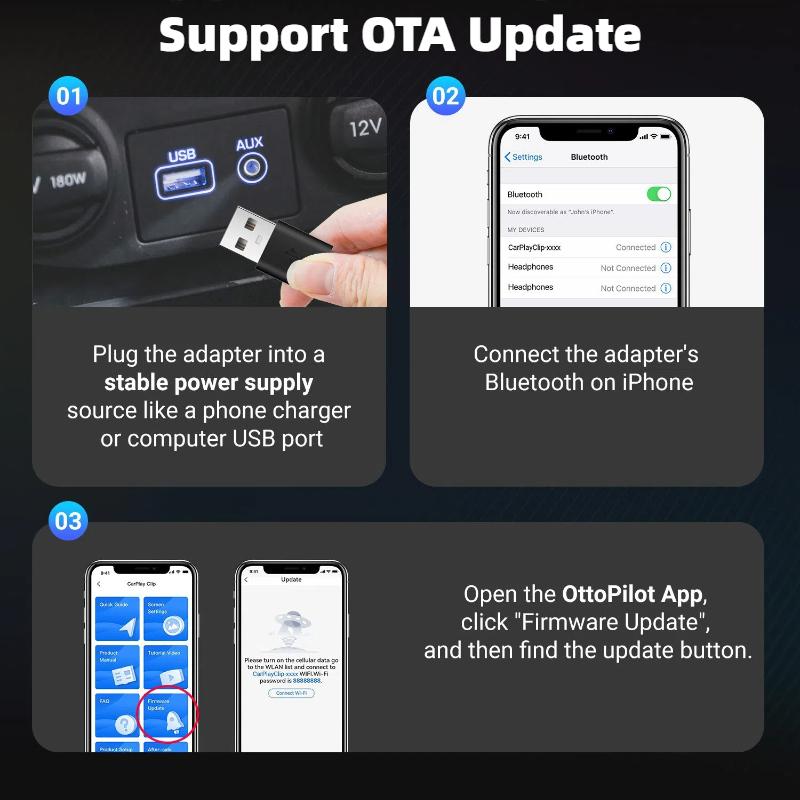 Wireless CarPlay Adapter Cars Wireless Dongle Convert Wired To Wireless CarPlay