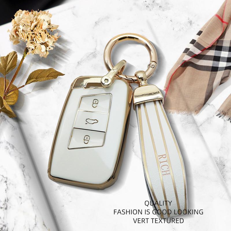 Luxurious Remote Key Case Cover For Volkswagen VW Magotan Passat B8 Golf Polo Tiguan For Skoda Superb For Seat Car
