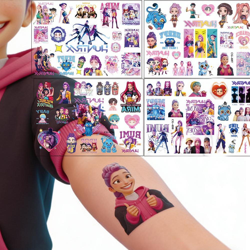 Hot Selling KPOP Witch Group Tattoo Stickers Cartoon Kids Temporary Tattoos Perfect Gifts for Birthday Parties