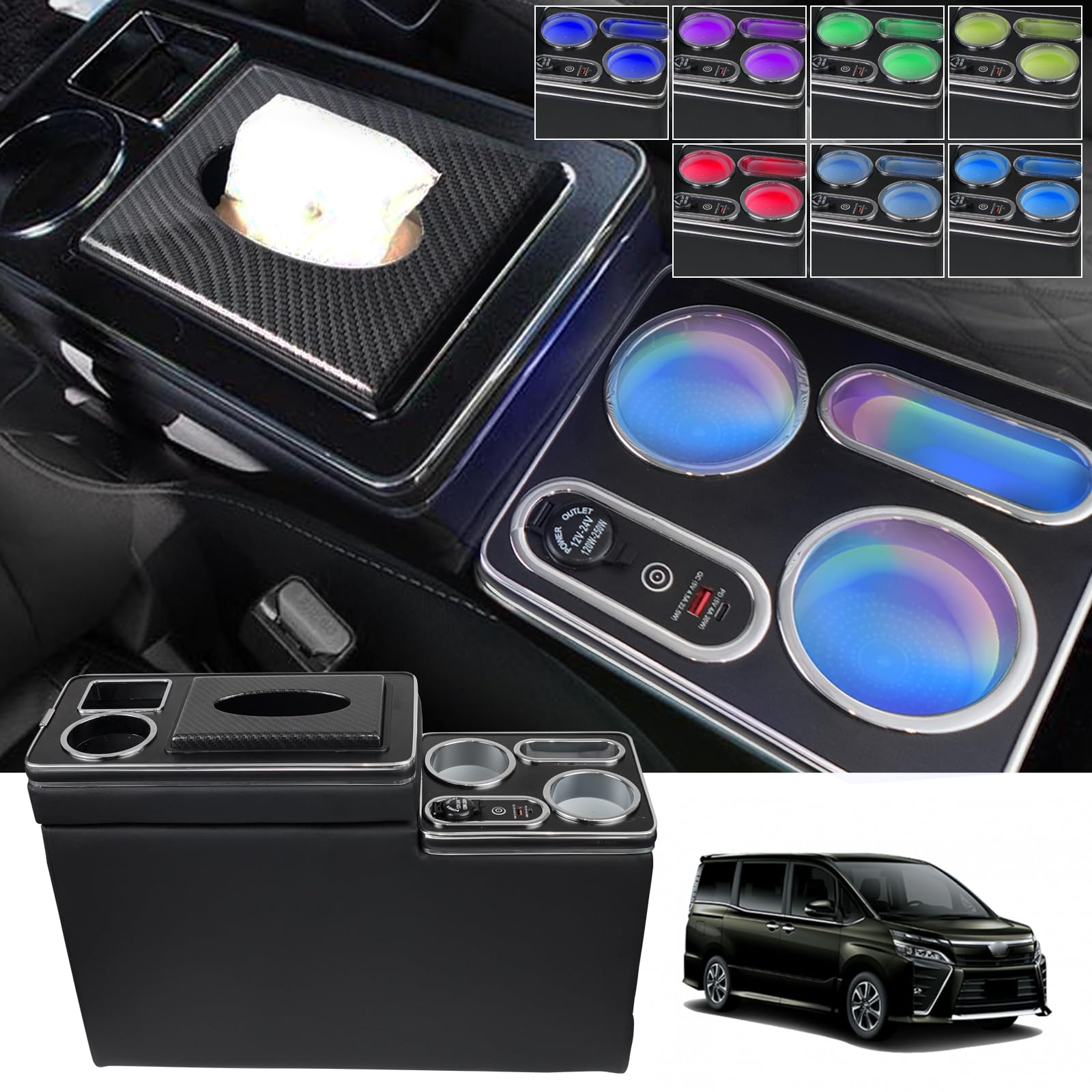 

WALKEY 7-цветной консольный бокс для и Esquire и 80-й серии бензиновый бокс центральной консоли с дышащим умным USB и удобной [быстрой зарядкой,