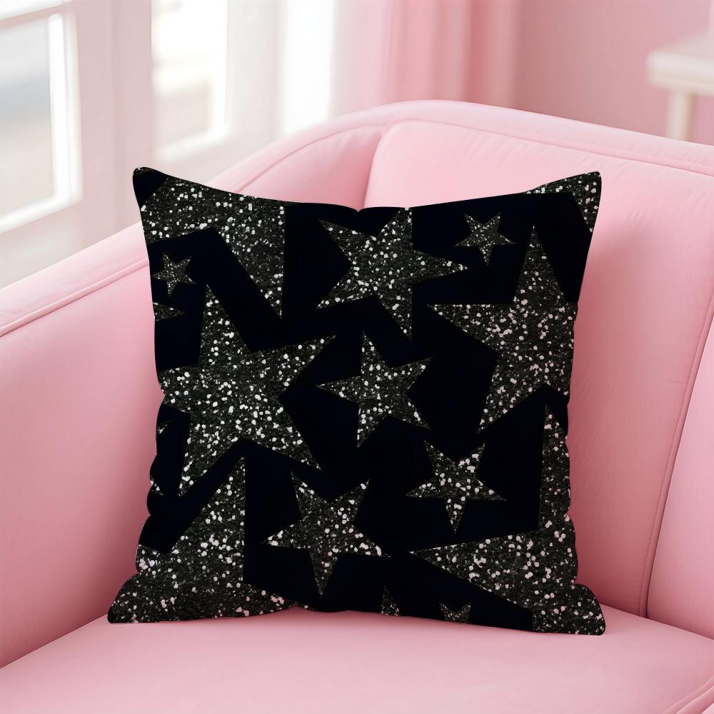 BBlack and White Patterns Cushion Cover Pillow Case Soft Friendly Fabric Concealed Zipper