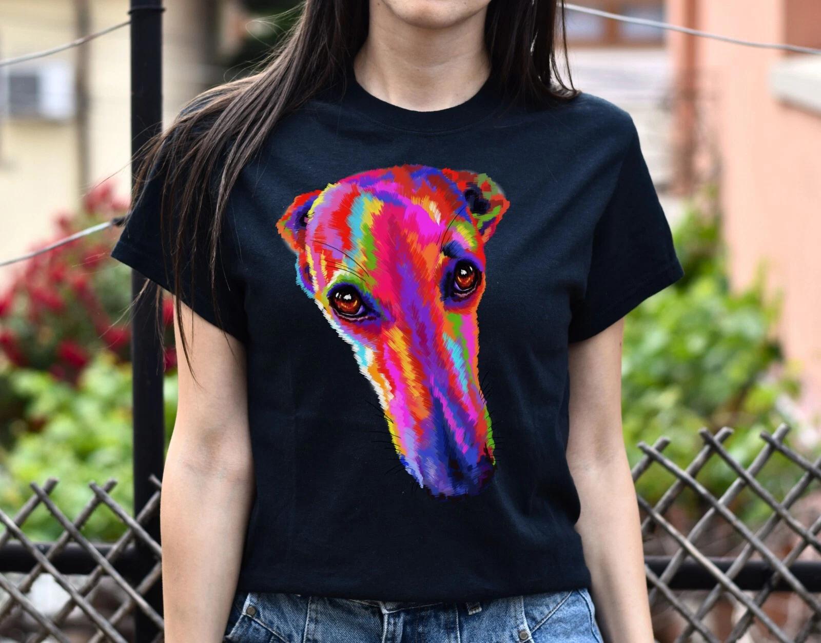 Watercolor Greyhound dog Unisex shirt S-2XL black navy dark heather 3XL