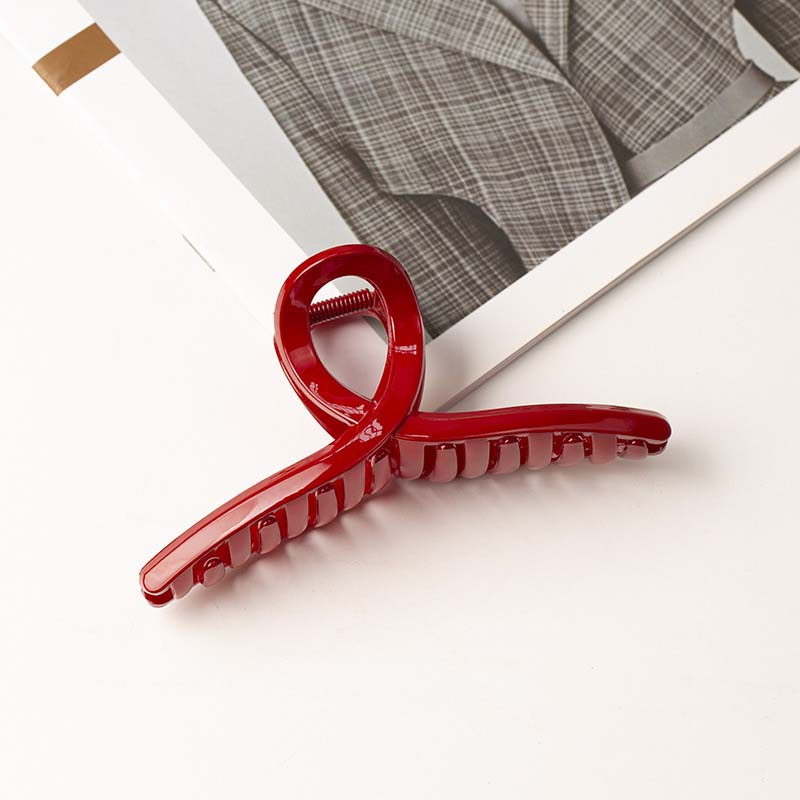 Korean Acrylic Red Geometric Hair Claw for Women Fashion Small Large Square Hair Crabs Clip Hair Clamps Hair Accessories
