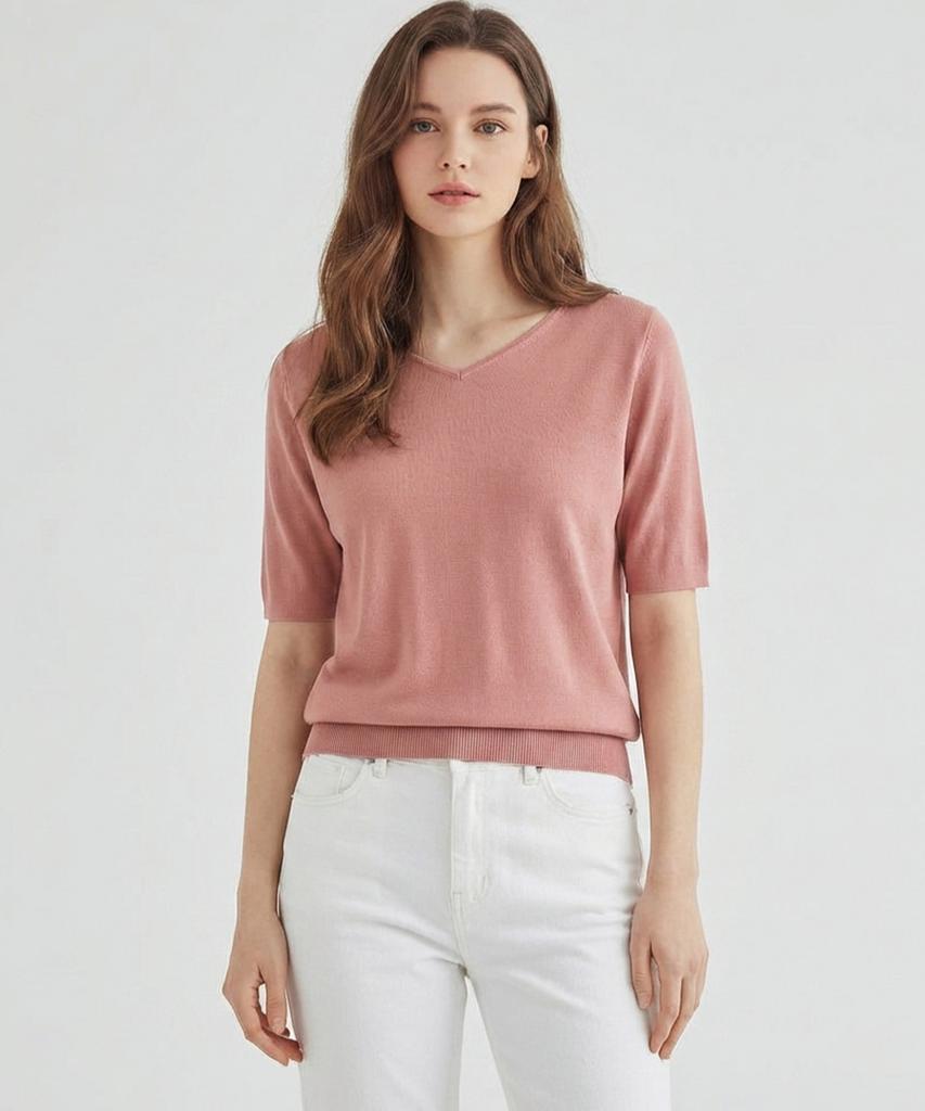MESENSE Round Neck Short Sleeve Knit_Mb36Knm609Z