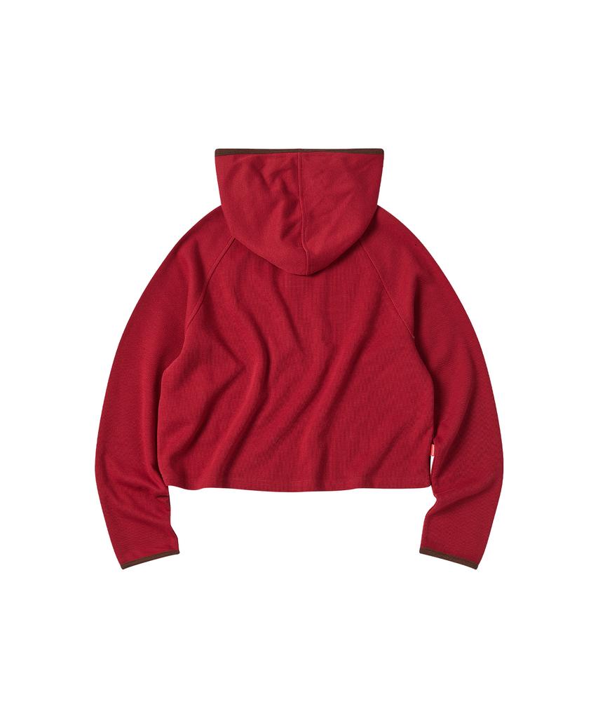 W Layered Hood T-Shirt [Red]