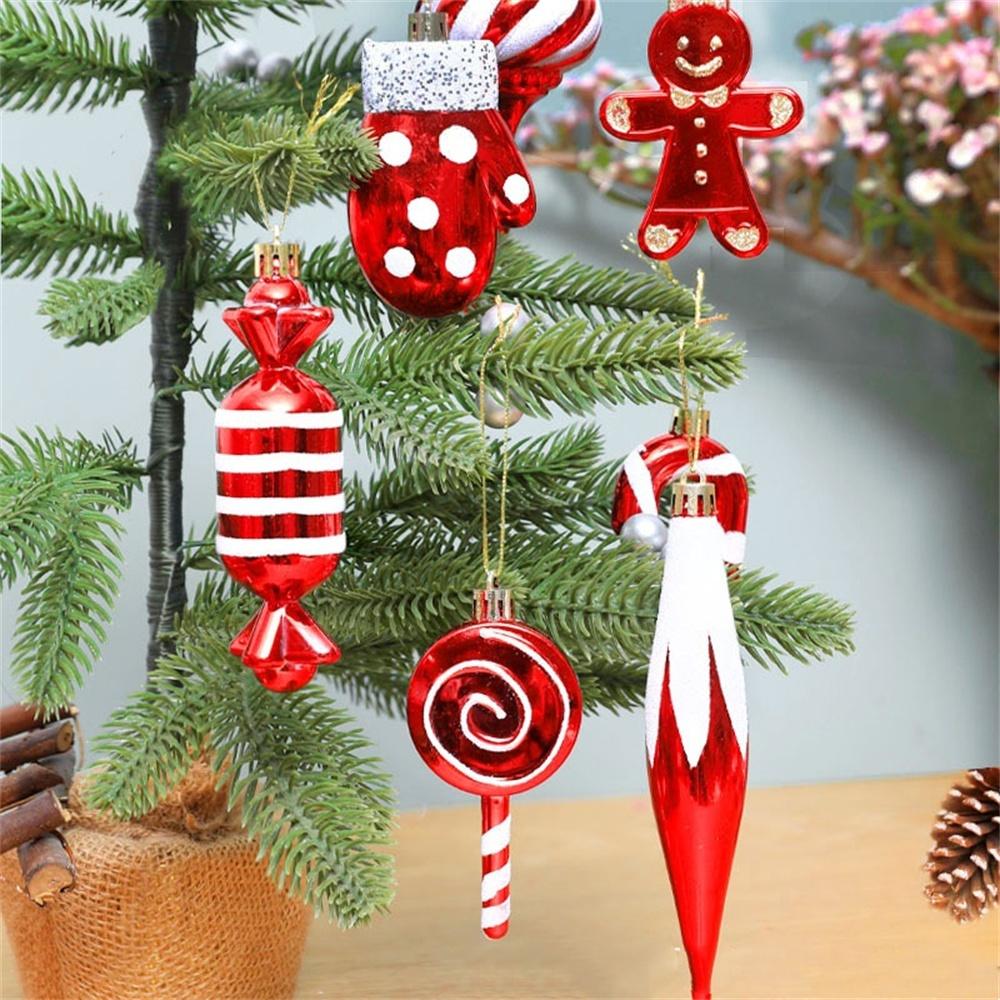 Lollipop Ornament Easy To Hang Christmas Ball Ornaments Holiday Hanging Decor Unique Candy Cane Pendant For New Year Celebration