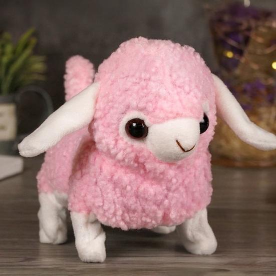 Kids Electric Plush Animal Toy Walking Tail Wagging Interactive Elephant Sheep Cow Panda Plushie Toy Toddlers Educational Simulation Animal Toy