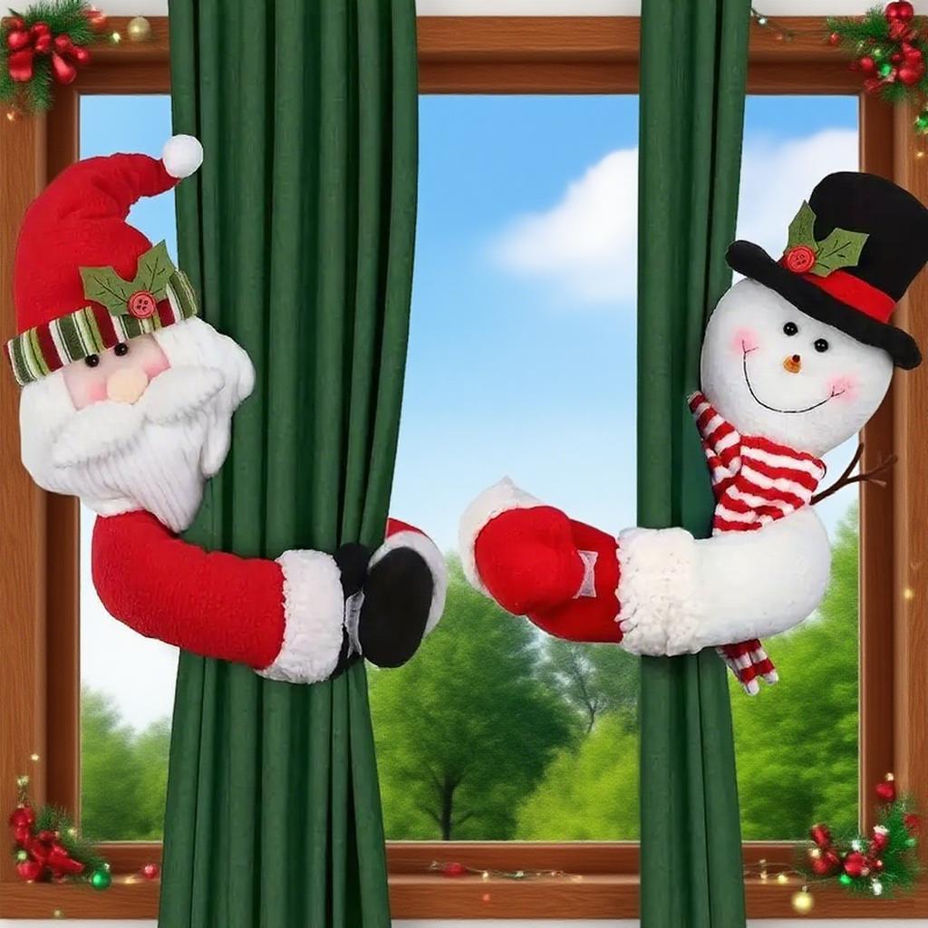 Jul Tomte Tecknad Docka Gardinspänne Tecknad Docka Barn Uppstoppad Plyschleksak Kreativ Dekoration Prydnader Barn Julklapp