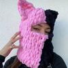 Girls Cat Ear Hat Y2K Knitted Hat Cute Cat Ear Gifts Warm Hat Adult Children Knitted Chenille Yarn Halloween Photo Props