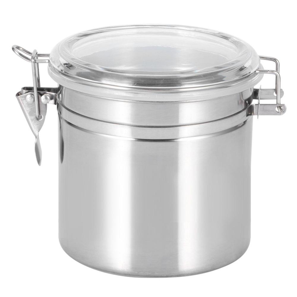 Stainless Steel Airtight Coffee Container 750ml/950ml/1150ml/1500ml Locking Clamp Bean Storage Jar Food Storage Tin