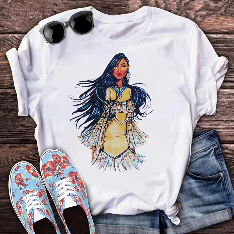 Cool Princess Shortsleeved Trendy Tshirt Unisex Fashion Punk Cartoon Pattern Tshirt Casual Retro Cute AnimeUnisexs